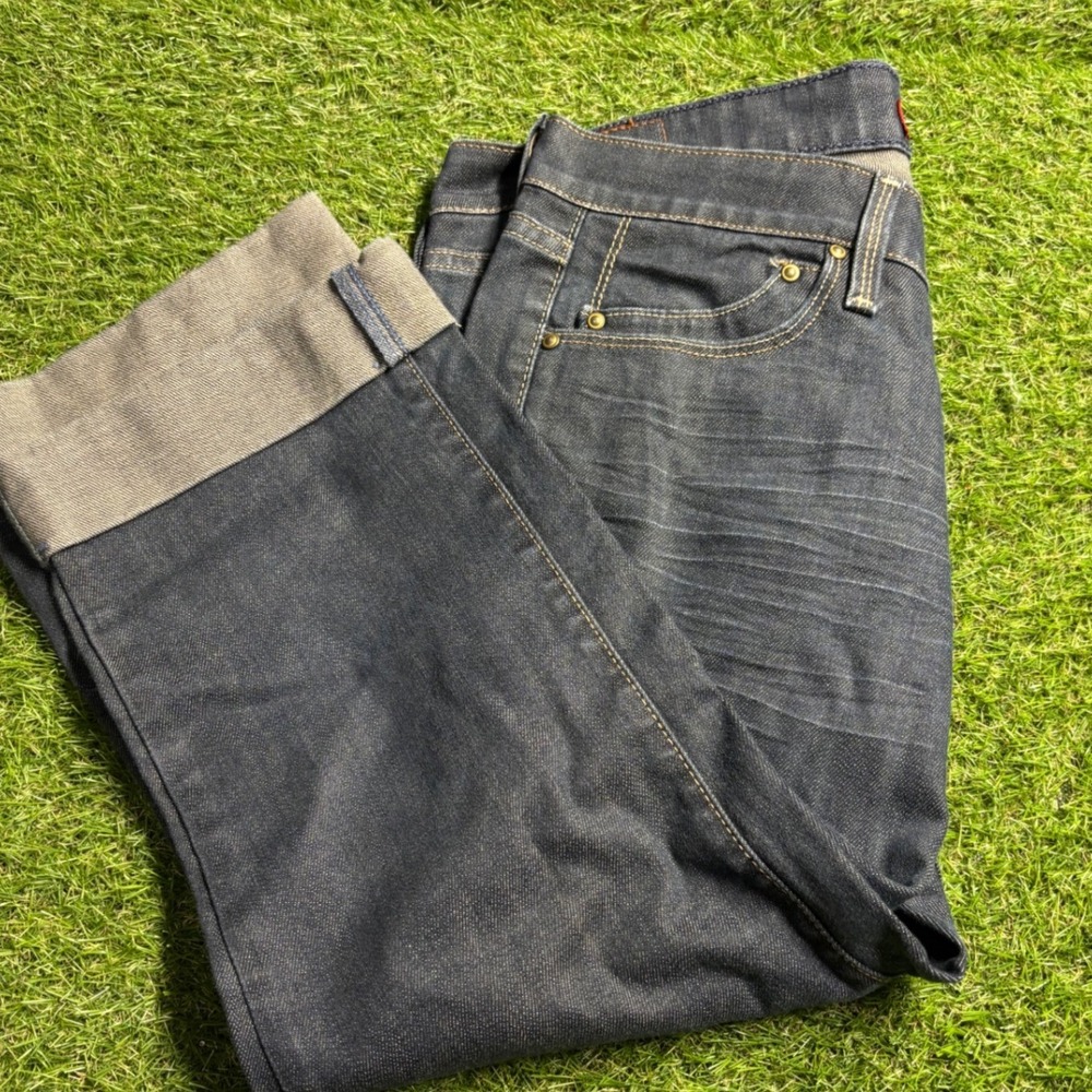 Levi's 365 Womens Size 8W 29 Blue Denim Cropped‎ Jeans Cuffed